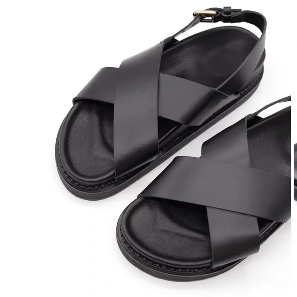 NEW Liberte Leather Capri Black Sandals - Picture 1 of 13